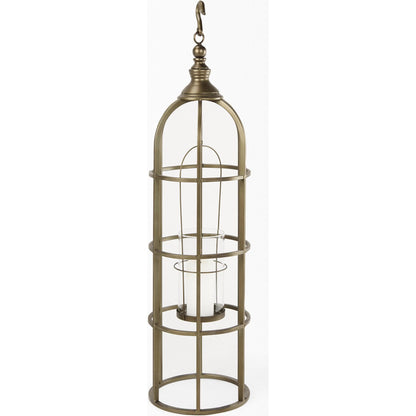 Gerson I Cage-Style Candle Holder Lantern by Mercana. Made from iron, brass in a modern style.