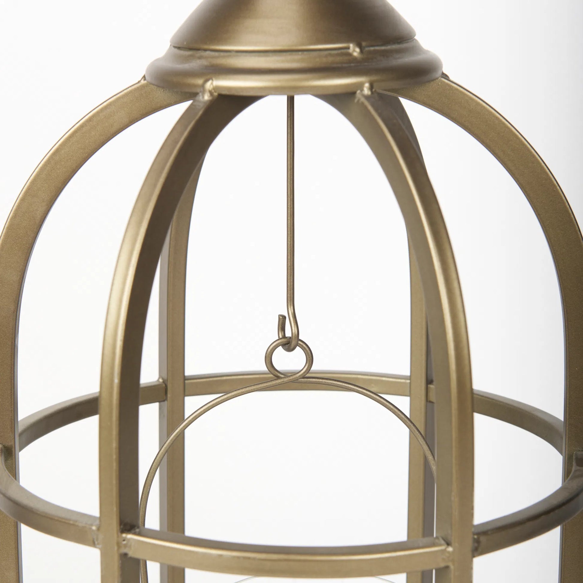 Gerson I Cage-Style Candle Holder Lantern by Mercana. Made from iron, brass in a modern style.