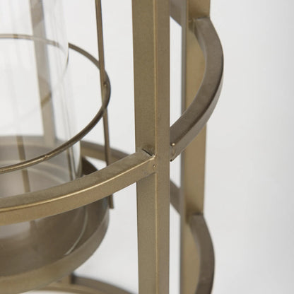Gerson I Cage-Style Candle Holder Lantern by Mercana. Made from iron, brass in a modern style.