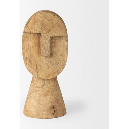 Ivan Wooden Head Sculpture by Mercana in brown. Made from solid wood in a cottage & farmhouse style.