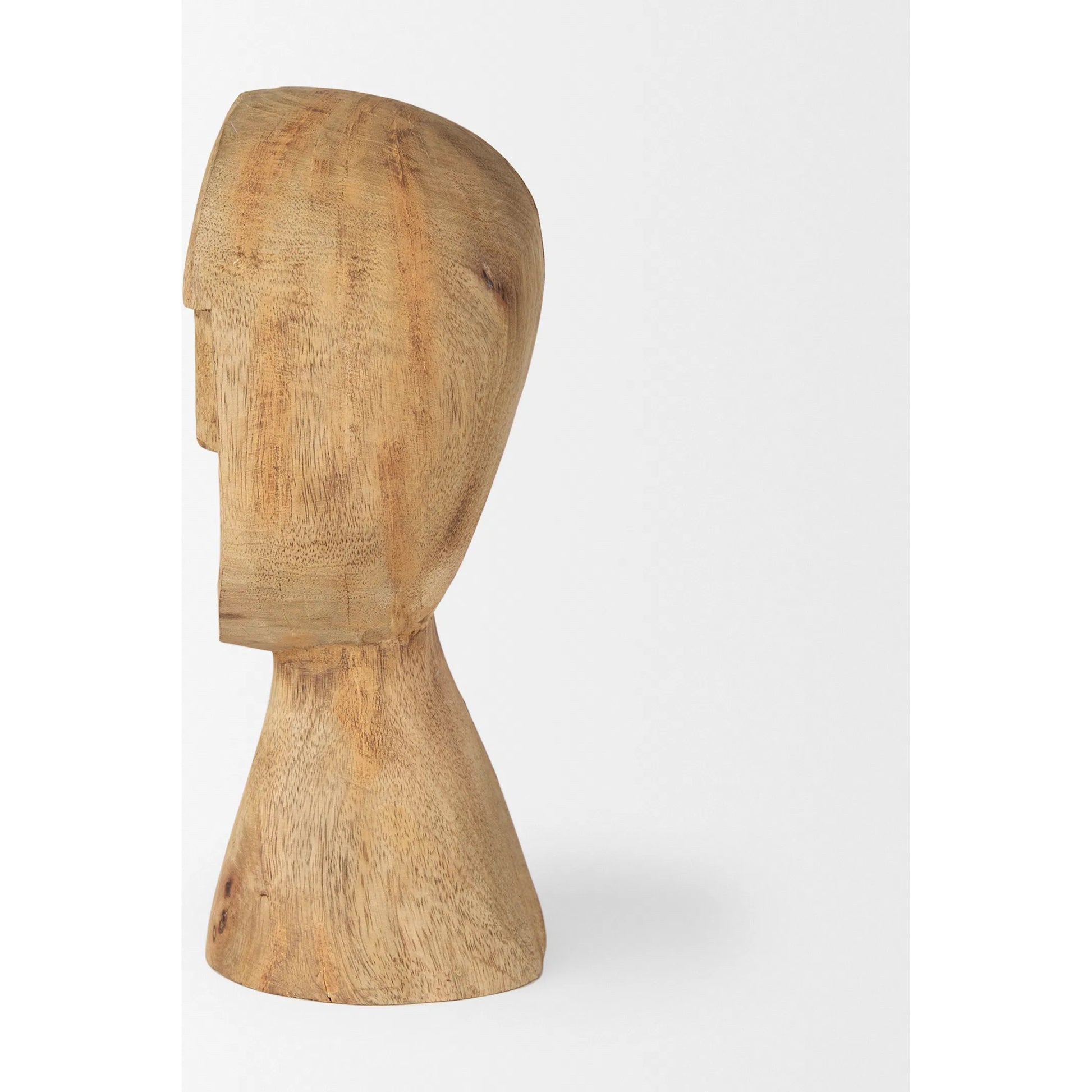 Ivan Wooden Head Sculpture by Mercana in brown. Made from solid wood in a cottage & farmhouse style.