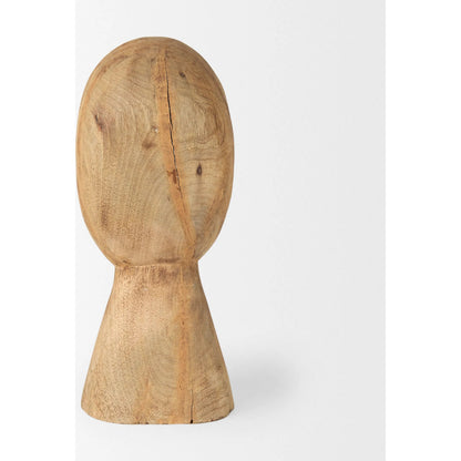 Ivan Wooden Head Sculpture by Mercana in brown. Made from solid wood in a cottage & farmhouse style.