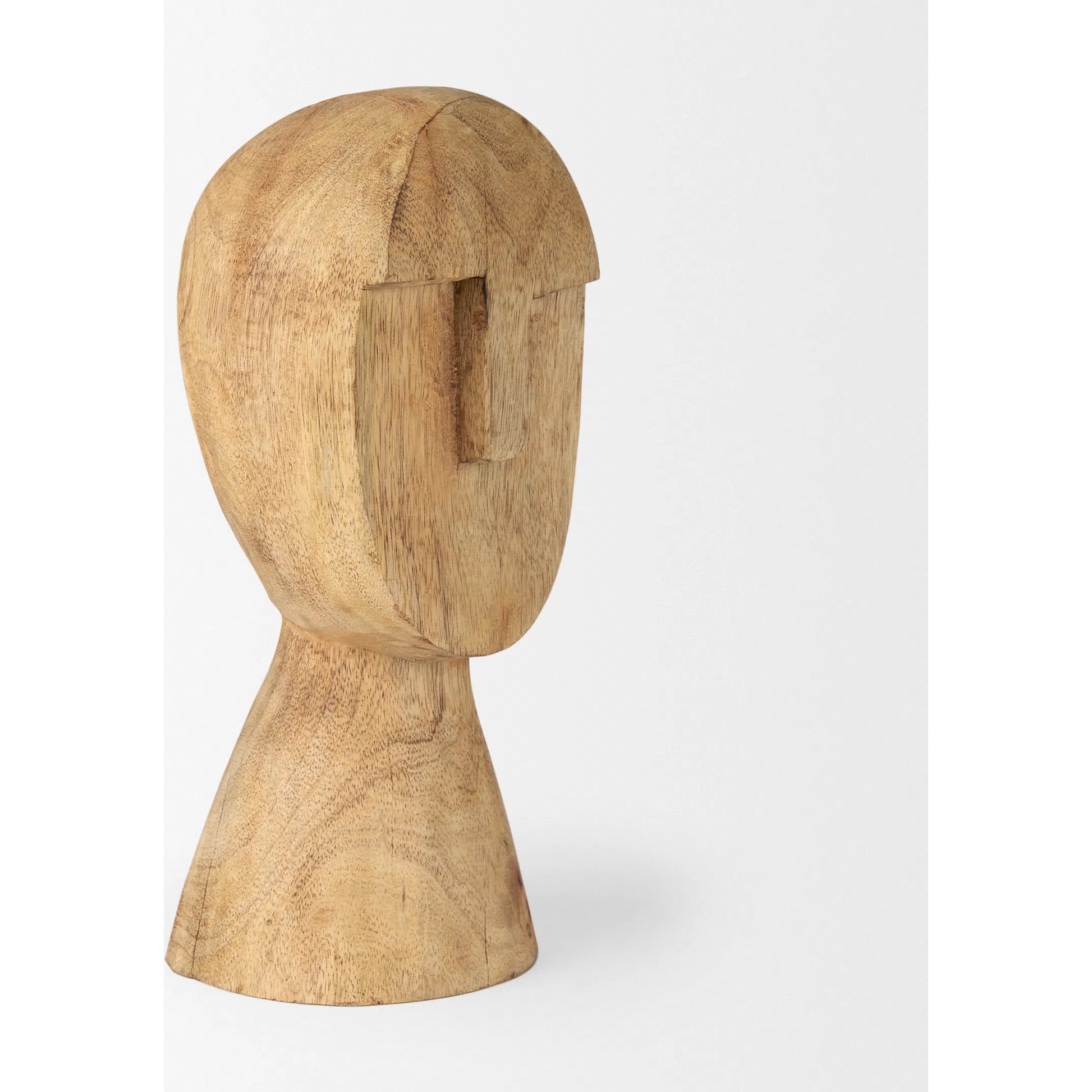 Ivan Wooden Head Sculpture by Mercana in brown. Made from solid wood in a cottage & farmhouse style.