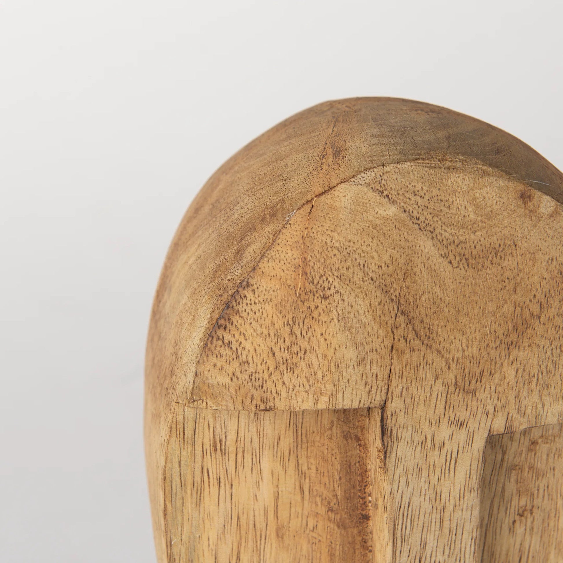 Ivan Wooden Head Sculpture by Mercana in brown. Made from solid wood in a cottage & farmhouse style.