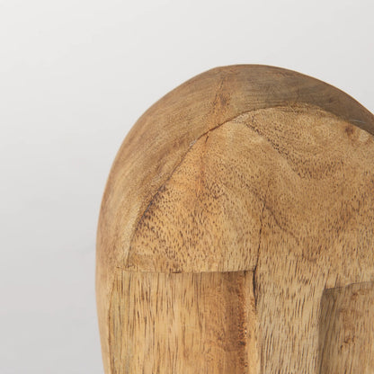 Ivan Wooden Head Sculpture by Mercana in brown. Made from solid wood in a cottage & farmhouse style.