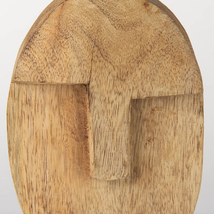 Ivan Wooden Head Sculpture by Mercana in brown. Made from solid wood in a cottage & farmhouse style.