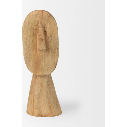 Ivan Wooden Head Sculpture by Mercana in brown. Made from solid wood in a cottage & farmhouse style.