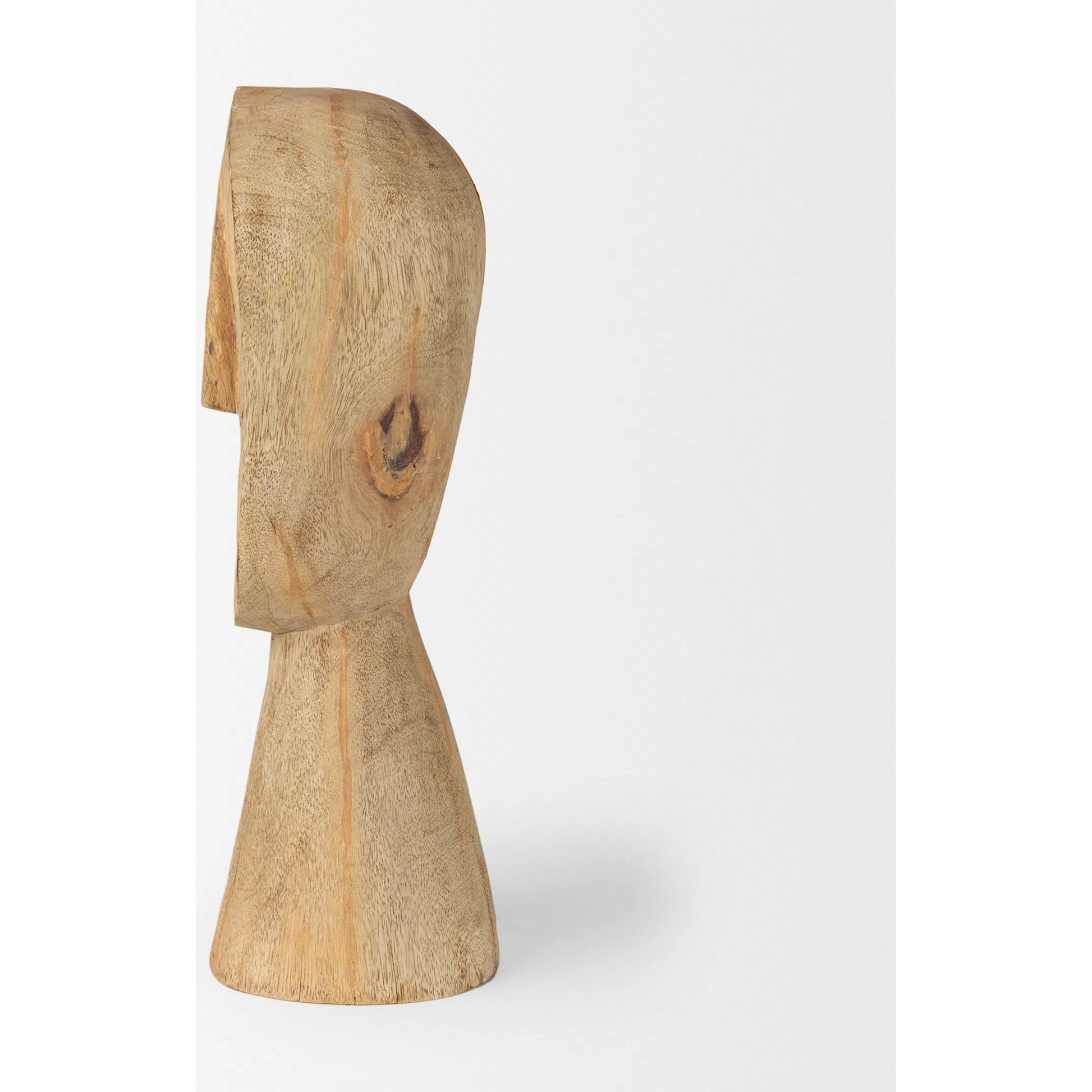 Ivan Wooden Head Sculpture by Mercana in brown. Made from solid wood in a cottage & farmhouse style.