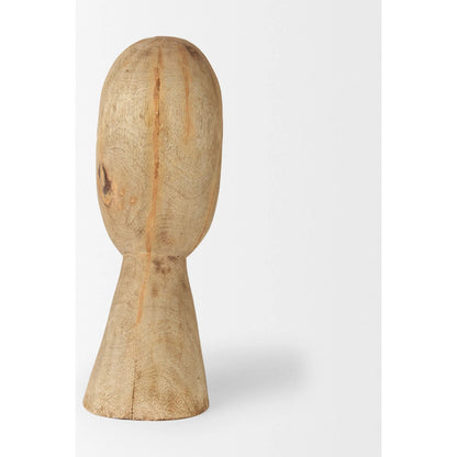 Ivan Wooden Head Sculpture by Mercana in brown. Made from solid wood in a cottage & farmhouse style.