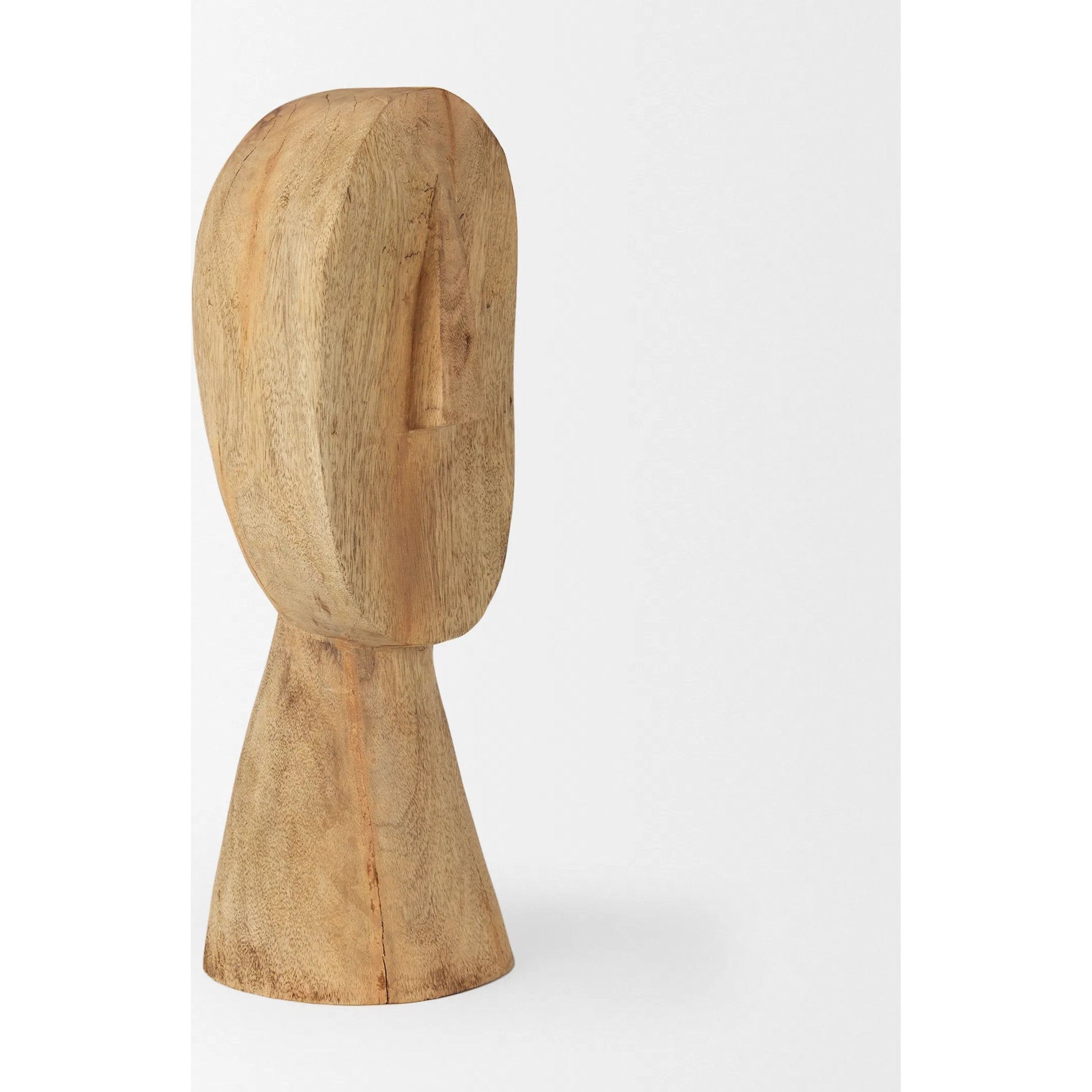 Ivan Wooden Head Sculpture by Mercana in brown. Made from solid wood in a cottage & farmhouse style.