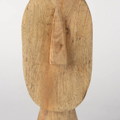 Ivan Wooden Head Sculpture by Mercana in brown. Made from solid wood in a cottage & farmhouse style.