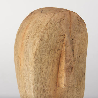 Ivan Wooden Head Sculpture by Mercana in brown. Made from solid wood in a cottage & farmhouse style.
