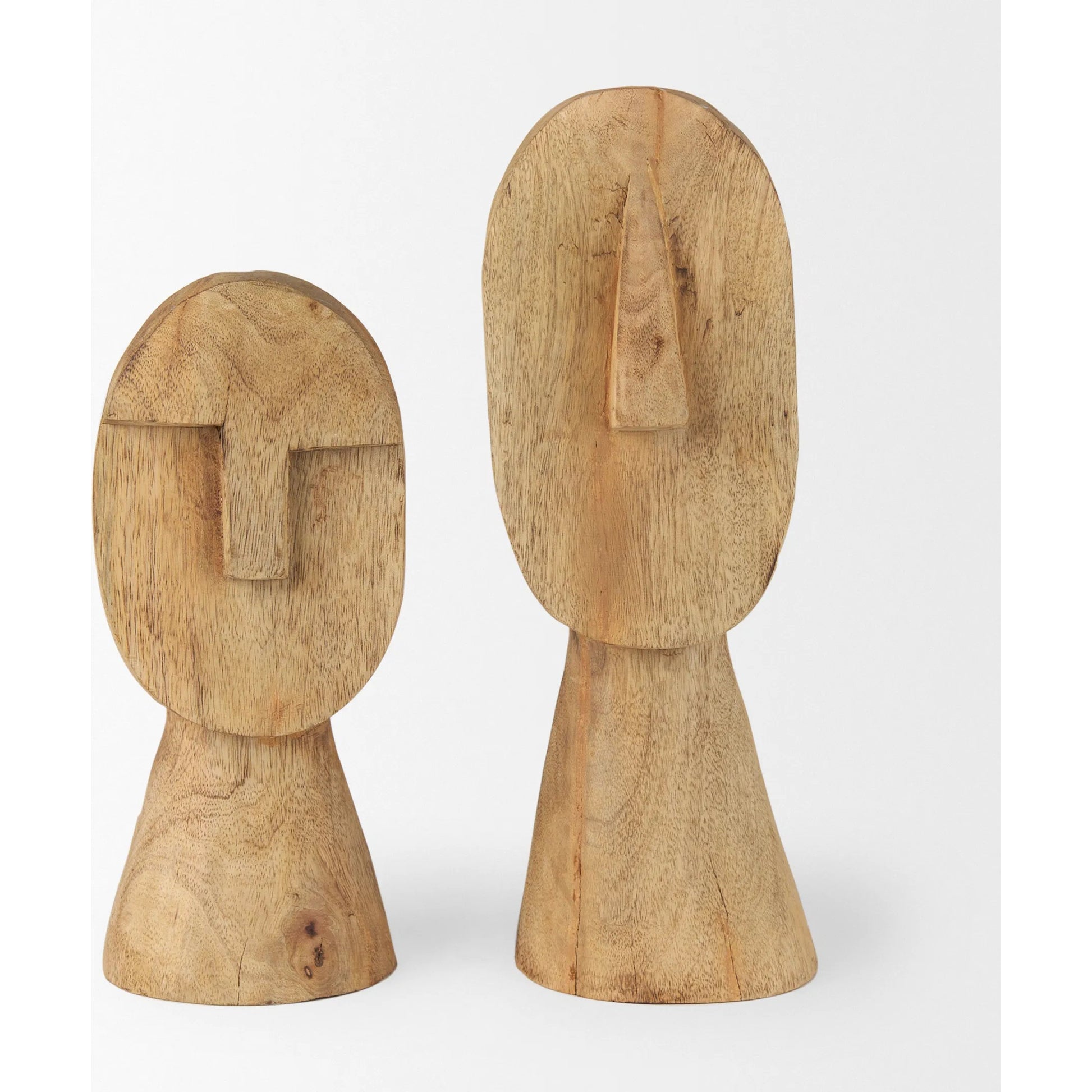 Ivan Wooden Head Sculpture by Mercana in brown. Made from solid wood in a cottage & farmhouse style.