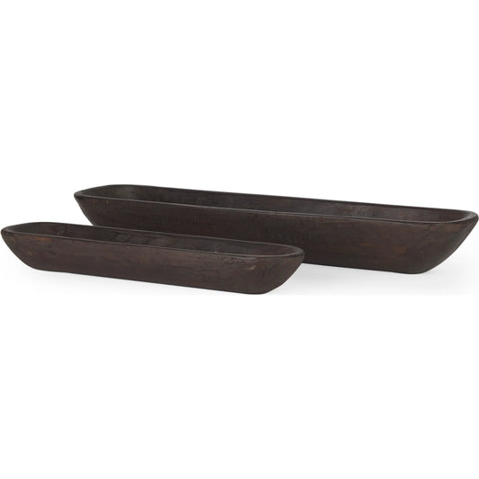 Athena Reclaimed Wood Tray (Set of 2) by Mercana. Made from solid wood in a unique style.