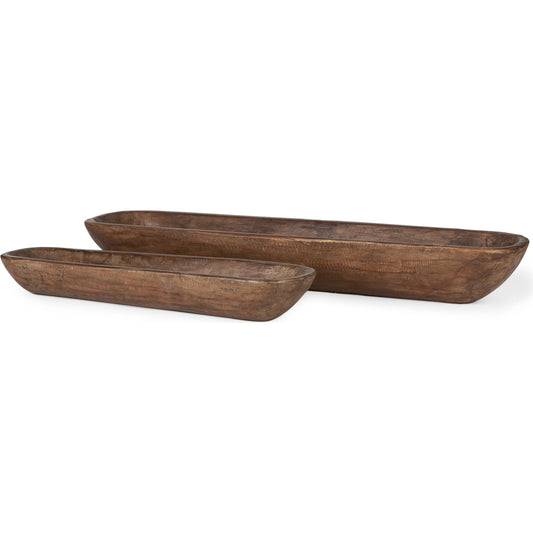 Athena Reclaimed Wood Tray (Set of 2) by Mercana. Made from solid wood in a unique style.