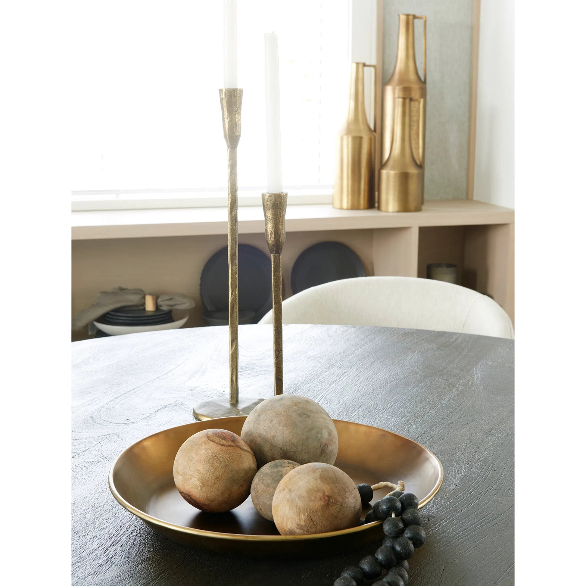 Carrick Decorative Spheres Set of Three by Mercana in natural. Made from unique in a eclectic & global style.