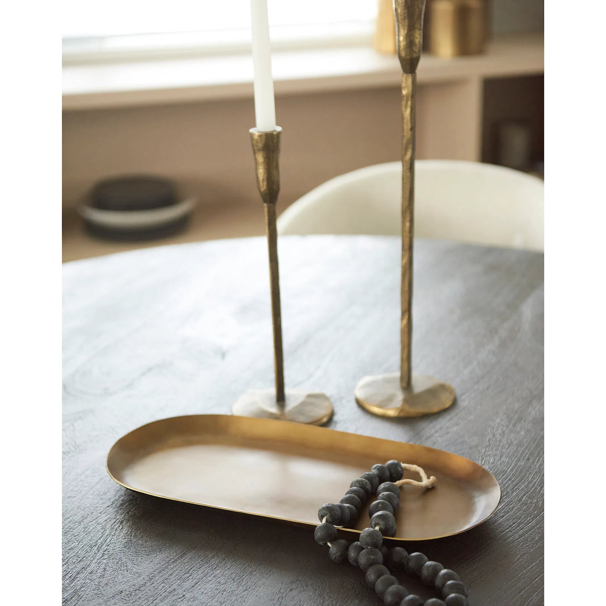 Payson Aluminum Candle Tray by Mercana in brown. Made from metal in a modern style.