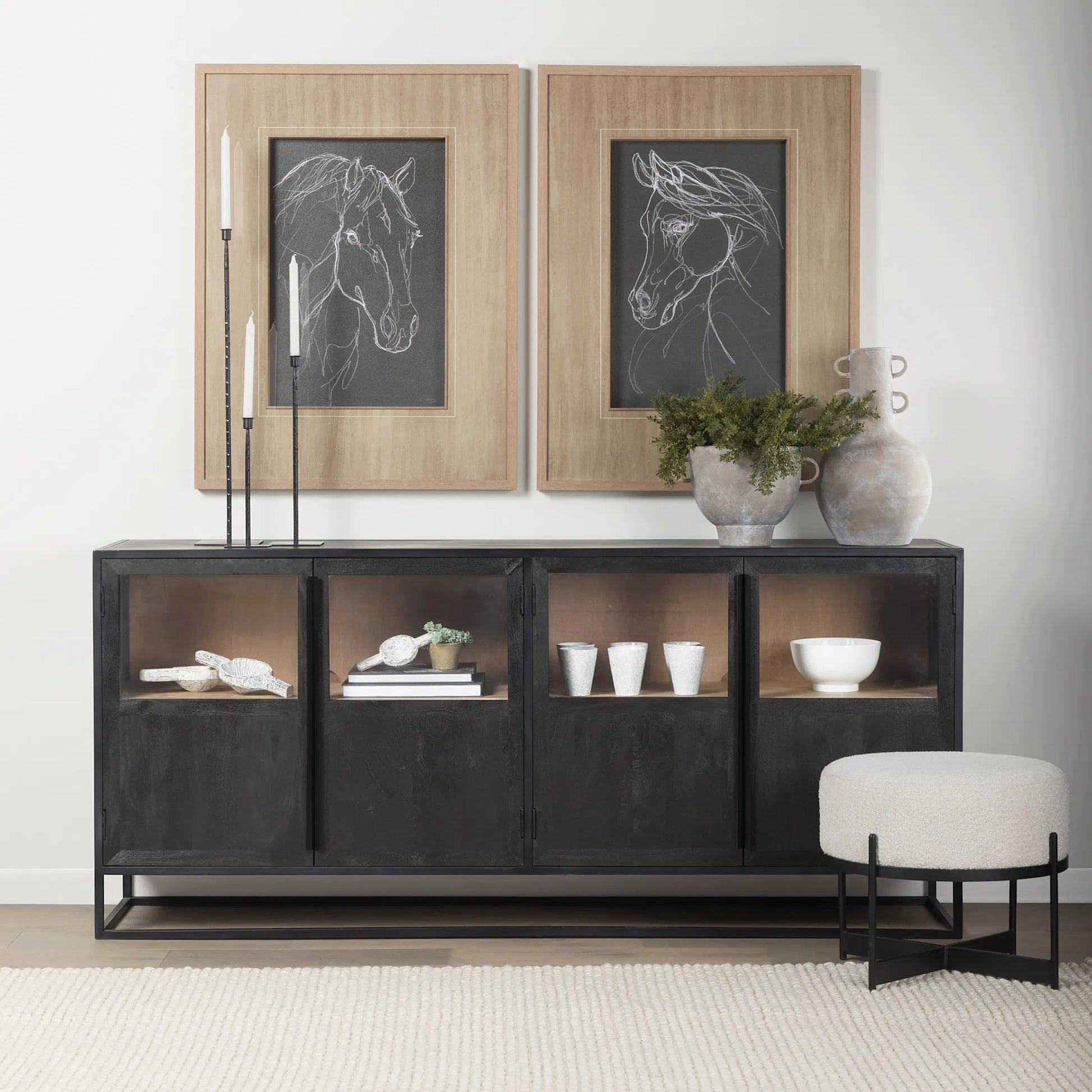 Sloan Sideboard by Mercana in black. Made from iron in a unique style.