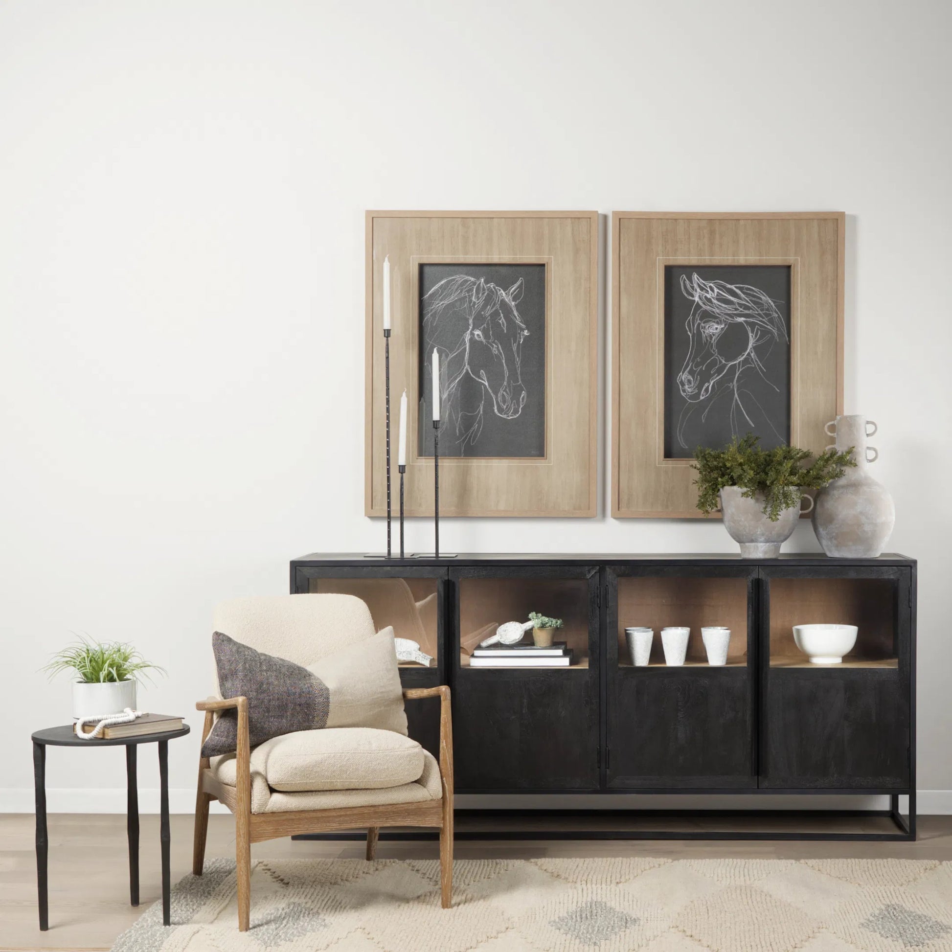 Sloan Sideboard by Mercana in black. Made from iron in a unique style.