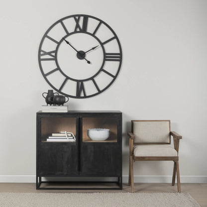 Sloan Accent Cabinet by Mercana in black. Made from solid wood in a unique style.