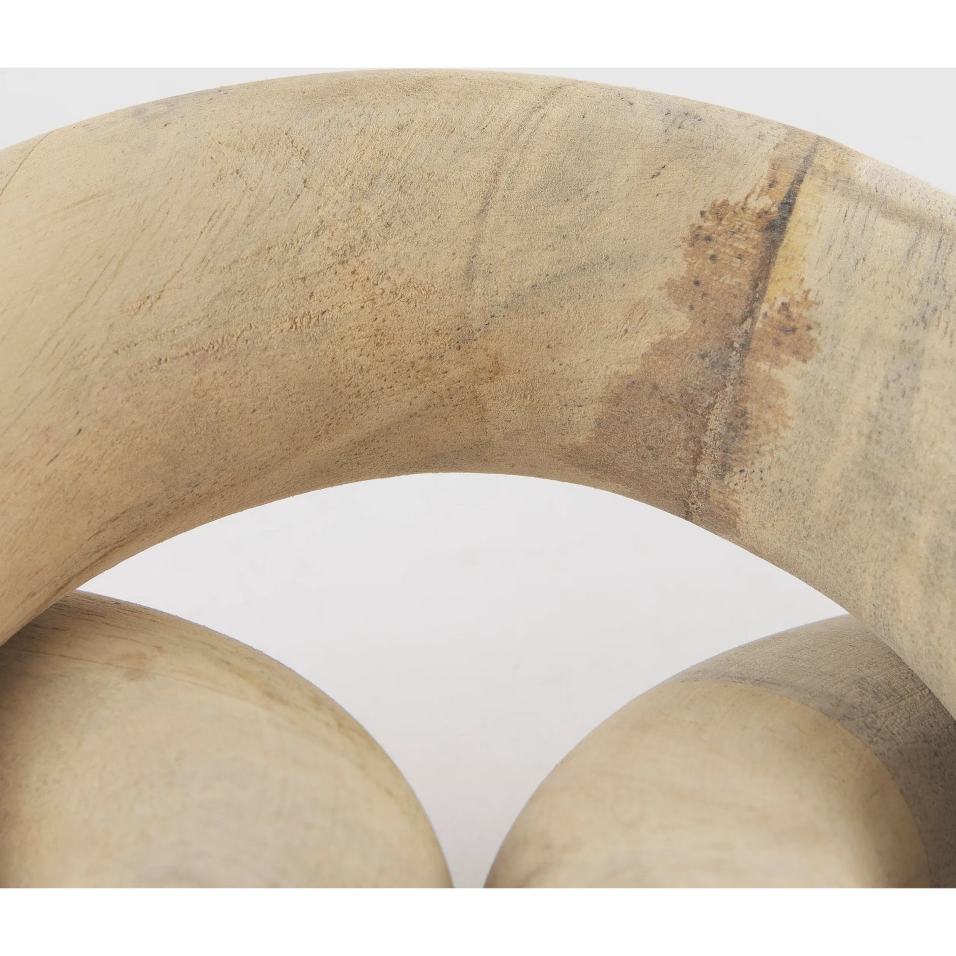 Alize Circular Wooden Chain Link Decorative Object by Mercana in brown. Made from solid wood in a transitional style.