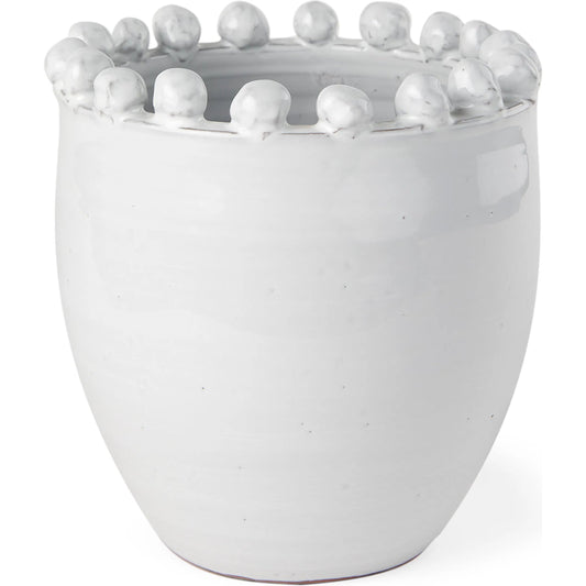 Basin Glazed Vase by Mercana in white. Made from ceramic in a modern style.