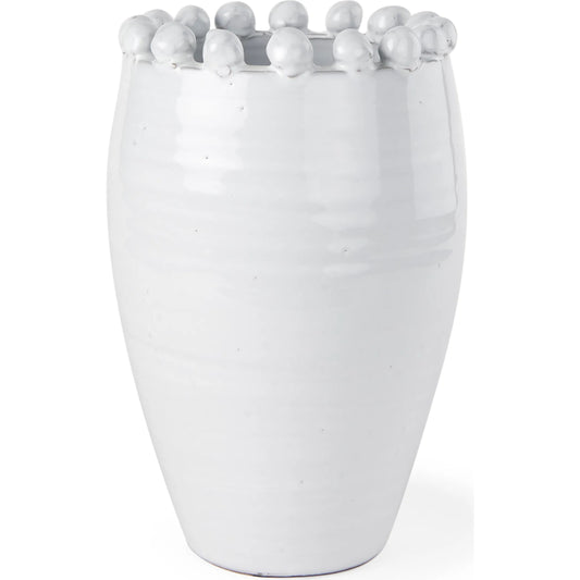 Basin Glazed Vase by Mercana in white. Made from ceramic in a modern style.