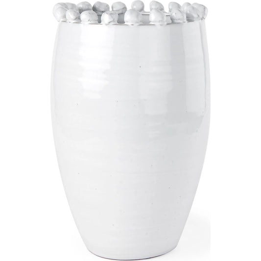 Basin Glazed Vase by Mercana in white. Made from ceramic in a modern style.
