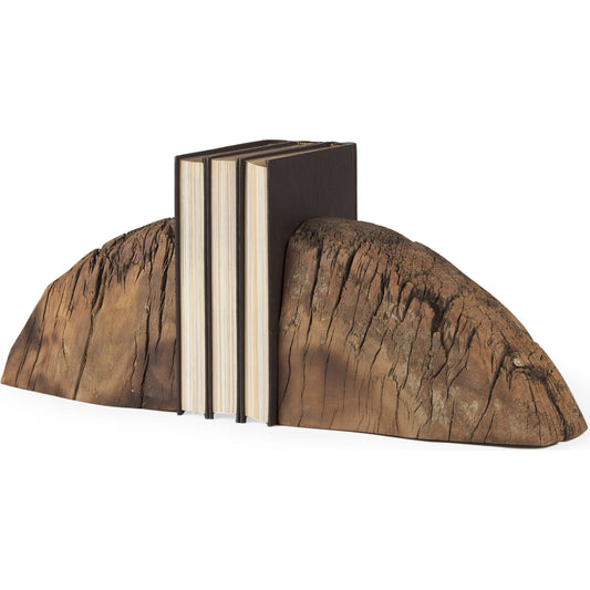 001 SI-2370059 | Primary Silo | Incana Handmade Bookends by Mercana in brown. Made from unique in a unique style.
