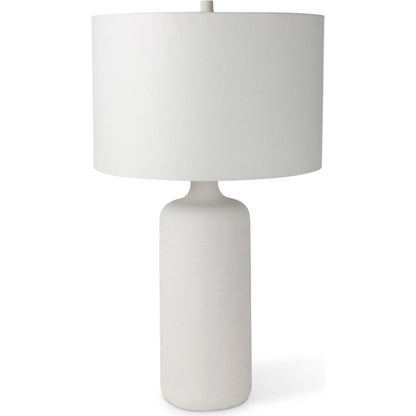 Melanie Table Lamp by Mercana in white. Made from ceramic in a modern style.