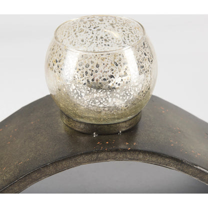 Lux Copper Five Hurricane Glass Holder Table Candle Holder by Mercana in beige. Made from unique in a modern style.