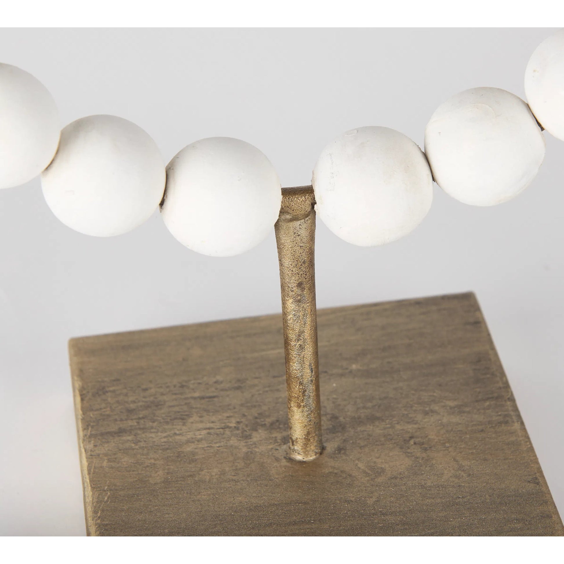 Pontchartrain I Beaded Broken Sphere Decorative Object Gold Base by Mercana in white. Made from unique in a eclectic & global style.