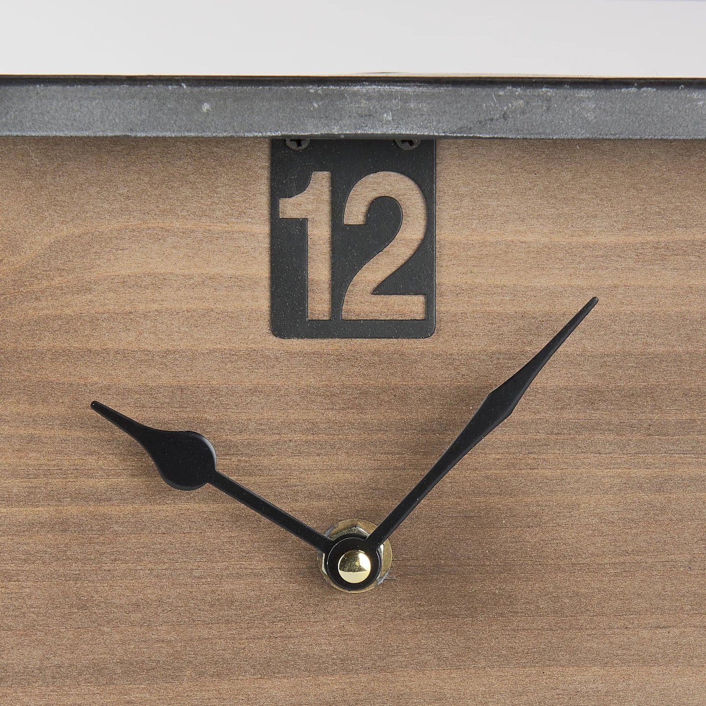 015 SI-2369559 | Closeup | Harvey Table Clock by Mercana in black. Made from metal in a cottage & farmhouse style.