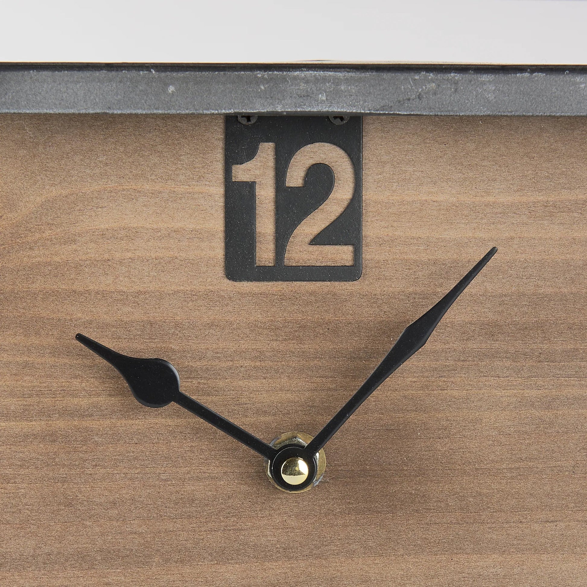 Harvey Table Clock by Mercana in black. Made from metal in a cottage & farmhouse style.