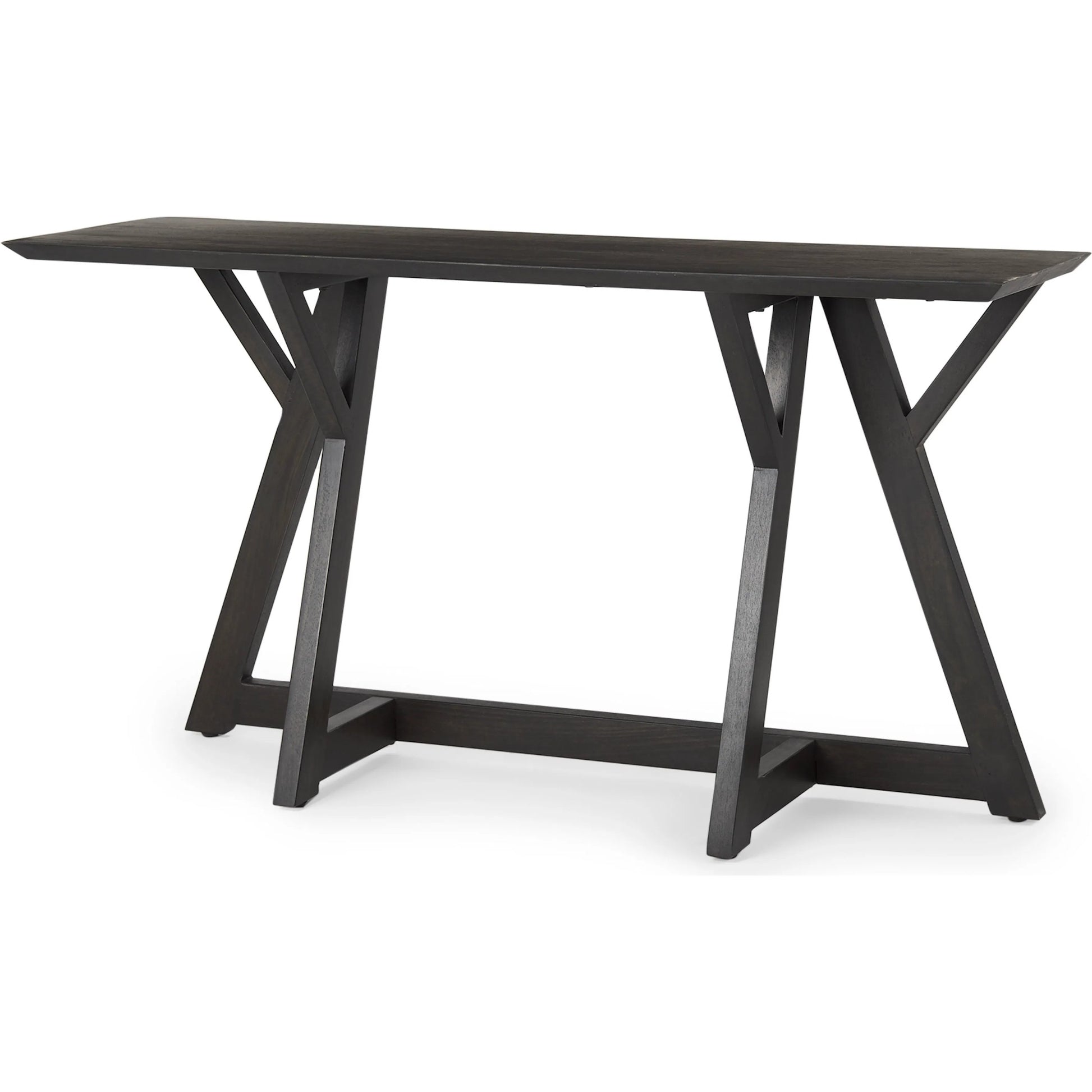 Jennings Console Table by Mercana in brown. Made from solid wood in a modern style.