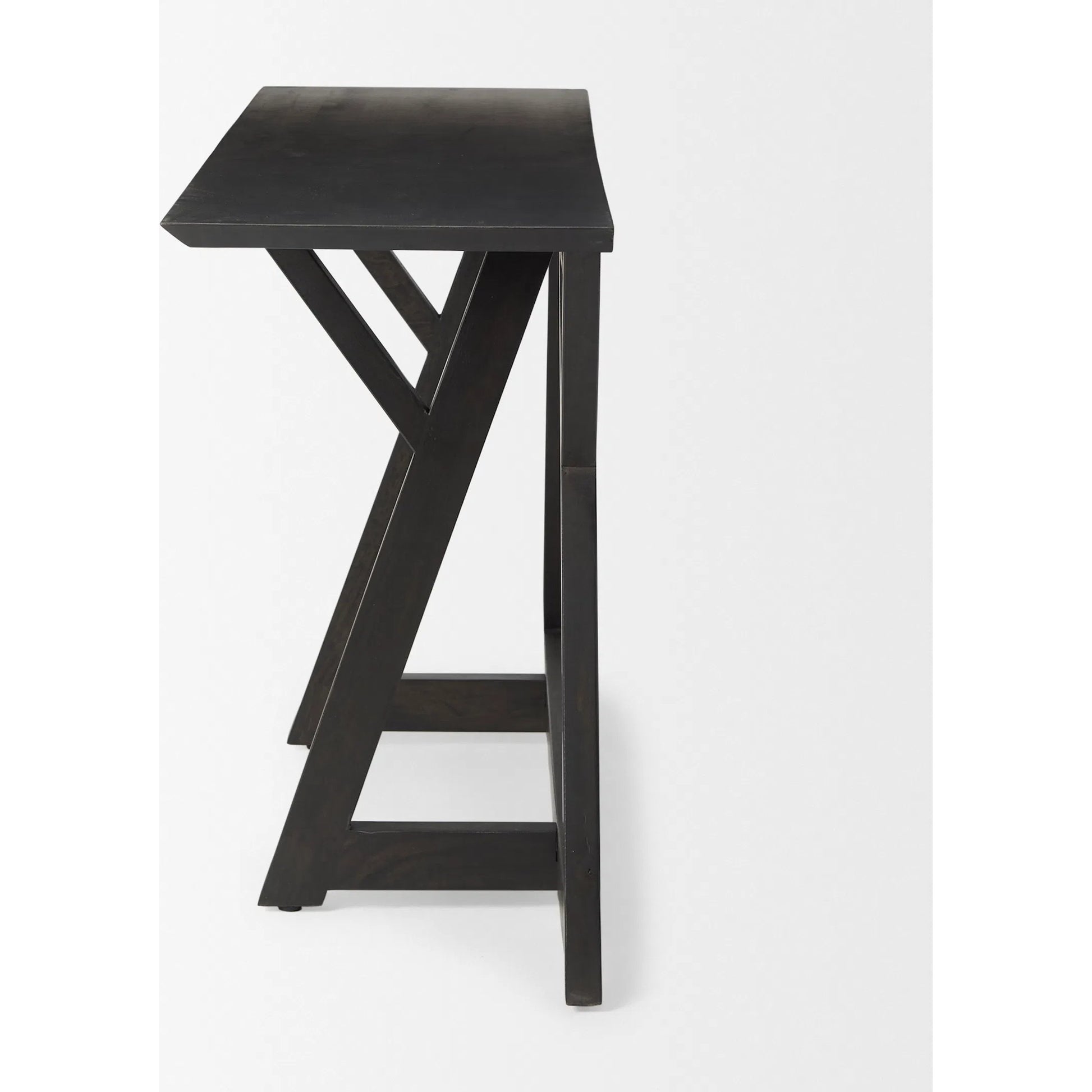 Jennings Console Table by Mercana in brown. Made from solid wood in a modern style.