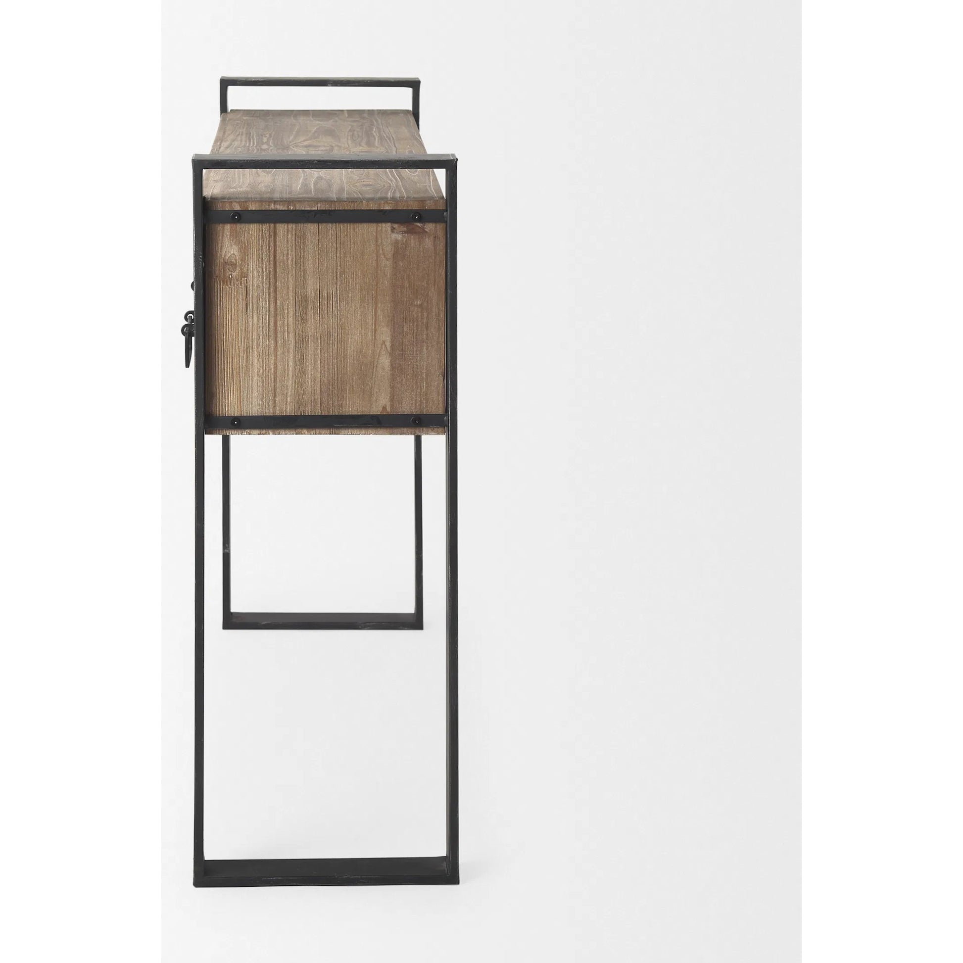 Carga Console Table by Mercana in black, natural. Made from unique in a modern style.