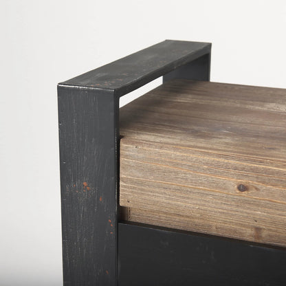 Carga Console Table by Mercana in black, natural. Made from unique in a modern style.