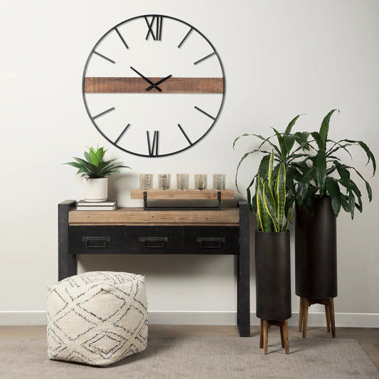 Benk Wood Metal Five Cup Candle Holder by Mercana in beige. Made from unique in a modern style.