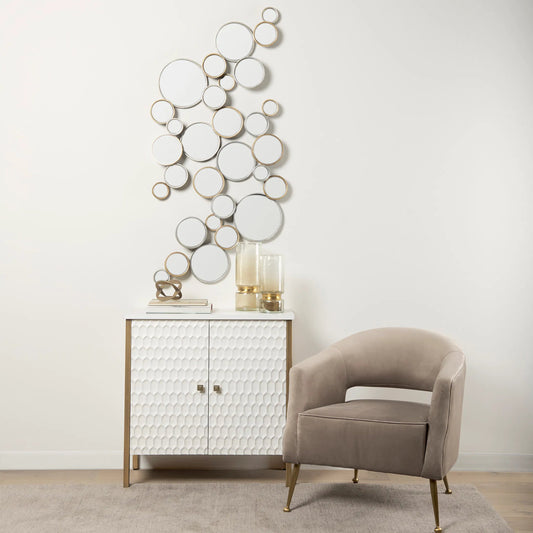 Adriatic I Brushed Metal Vase by Mercana in white, gold. Made from unique in a eclectic & global style.