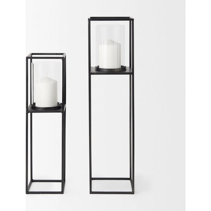 Cindy Candle Holders by Mercana in black. Made from metal in a transitional style.