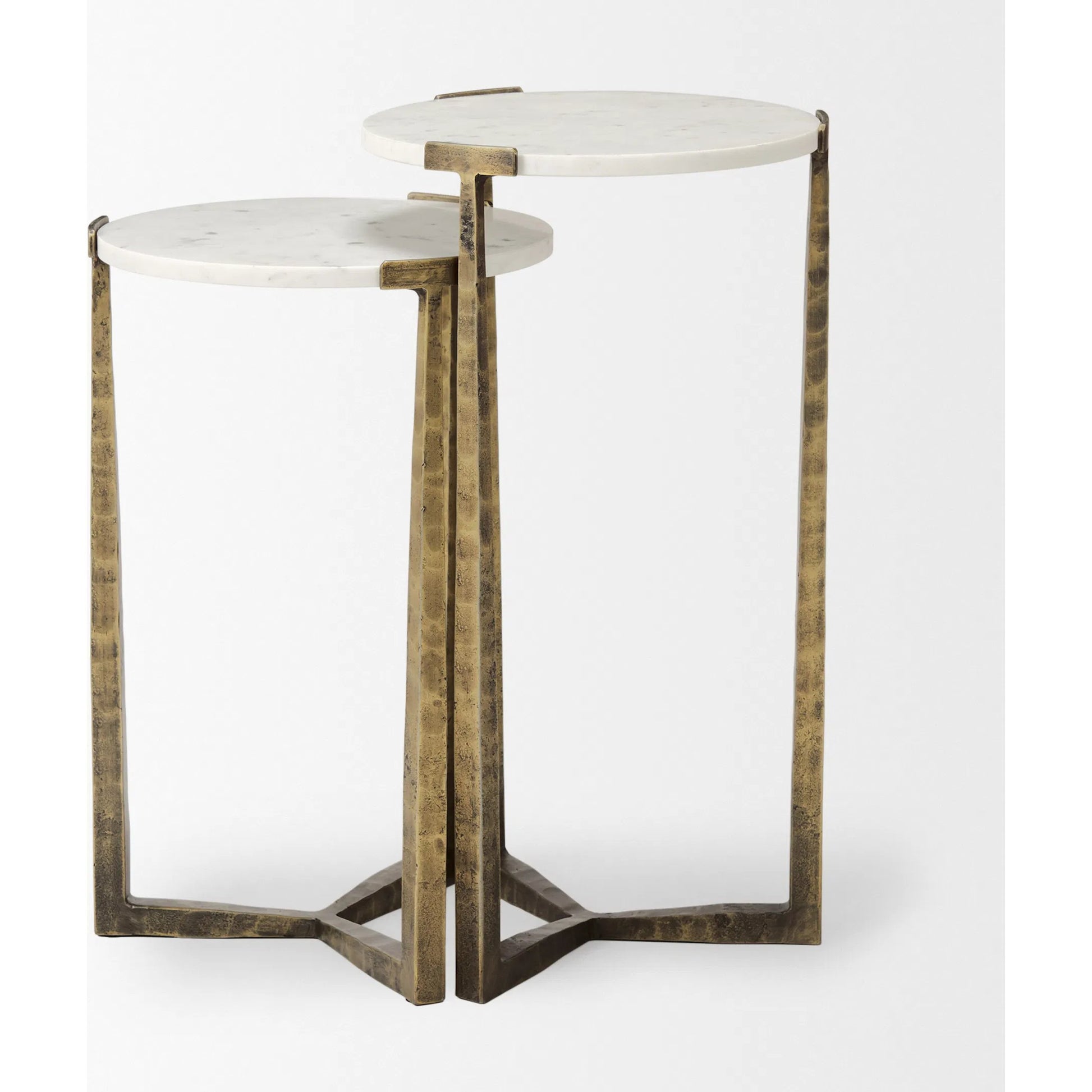 Atticus Nesting Accent Tables by Mercana. Made from metal in a unique style.