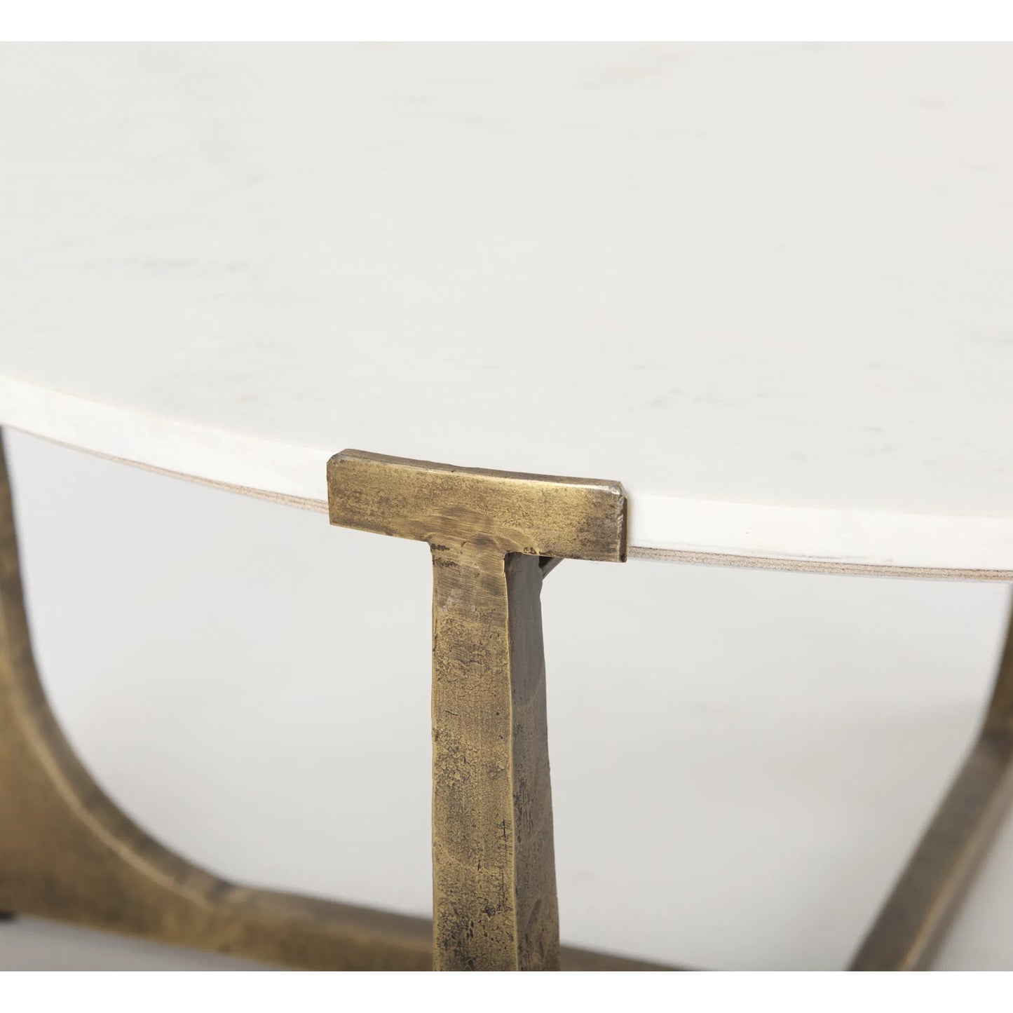 029 SI-2369724 | Closeup | Atticus Coffee Table by Mercana in white, gold. Made from stone in a modern style.
