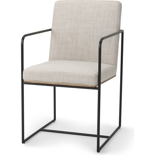 Stamford Dining Arm Chair by Mercana in beige. Made from metal in a unique style.