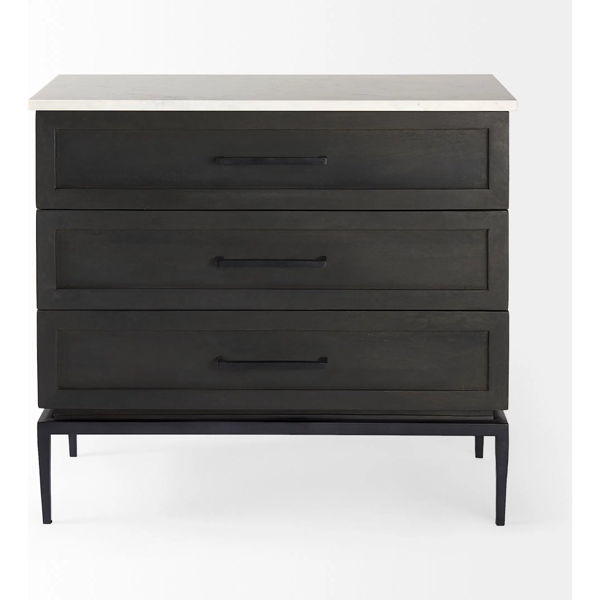 Divina Accent Cabinet by Mercana in black. Made from solid wood in a modern style.
