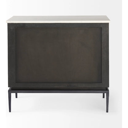 Divina Accent Cabinet by Mercana in black. Made from solid wood in a modern style.