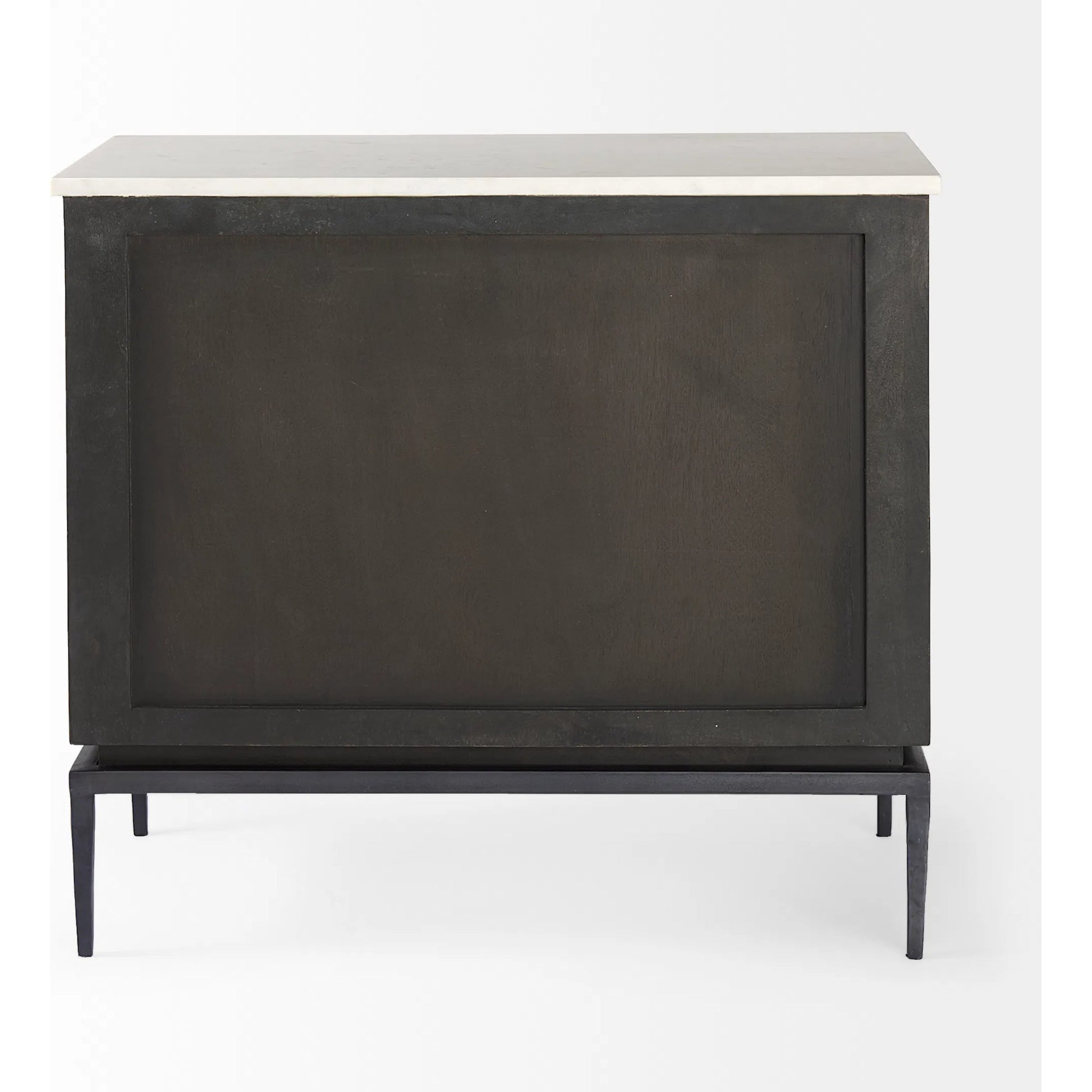Divina Accent Cabinet by Mercana in black. Made from solid wood in a modern style.