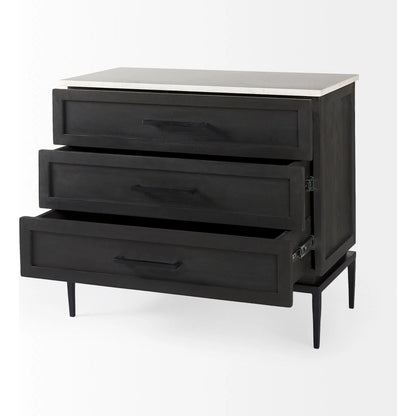 Divina Accent Cabinet by Mercana in black. Made from solid wood in a modern style.
