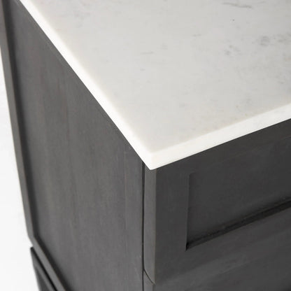 Divina Accent Cabinet by Mercana in black. Made from solid wood in a modern style.