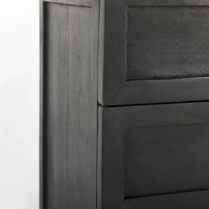 Divina Accent Cabinet by Mercana in black. Made from solid wood in a modern style.